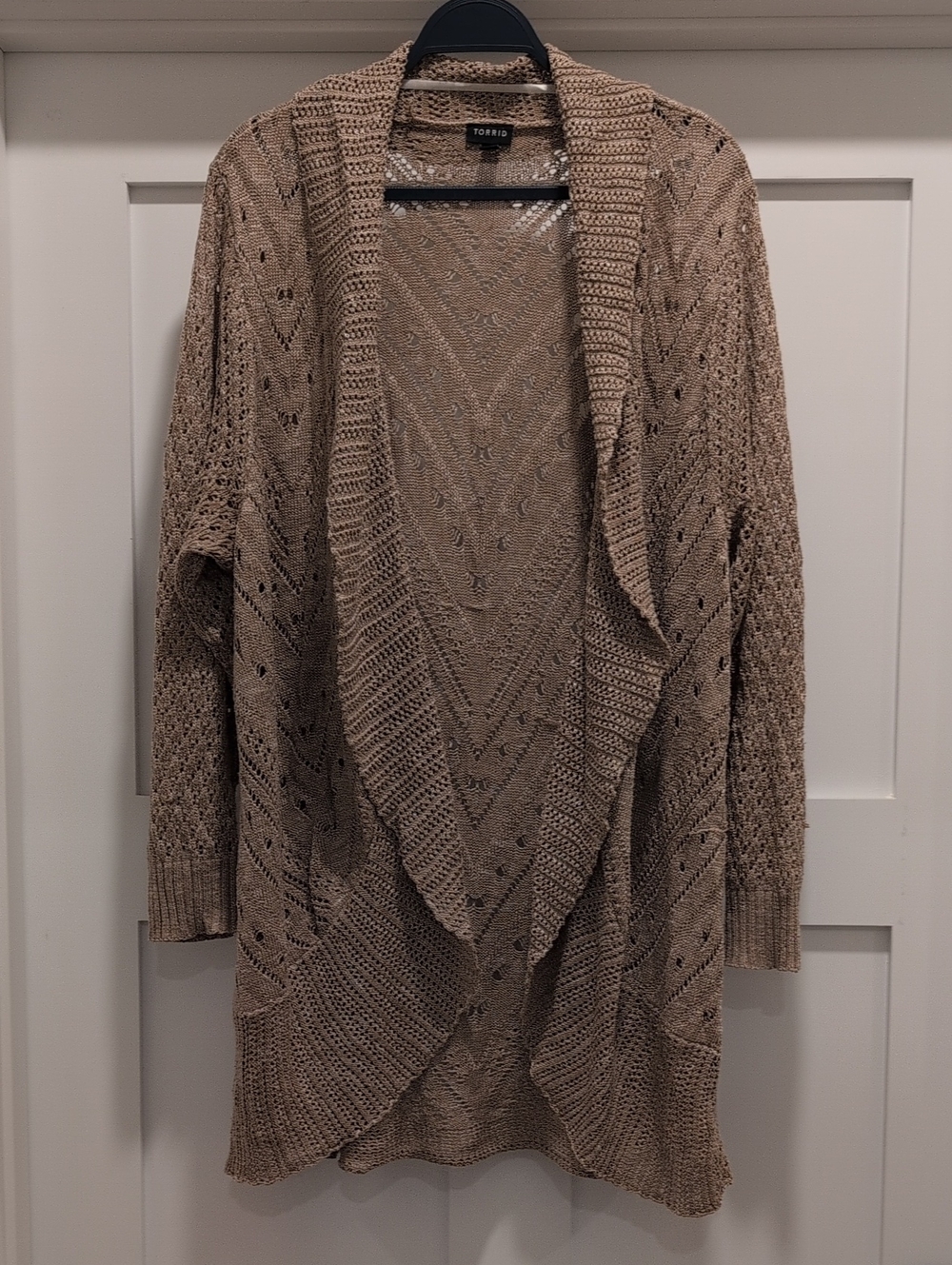 torrid Taupe Open-Front Knit Cardigan
